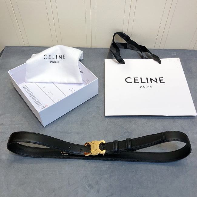 Ce1i*e cowhide leather belt black size 2.5 cm