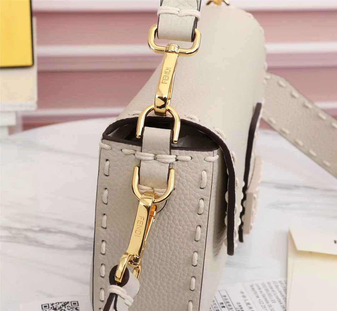 F**di new heavy metal staff white bag  28cm