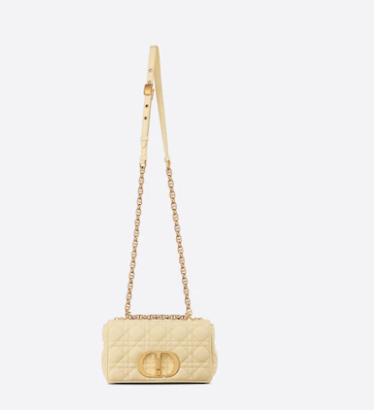 d10r small caro bag pale yellow S*pple cannage calfskin m9241 20cm