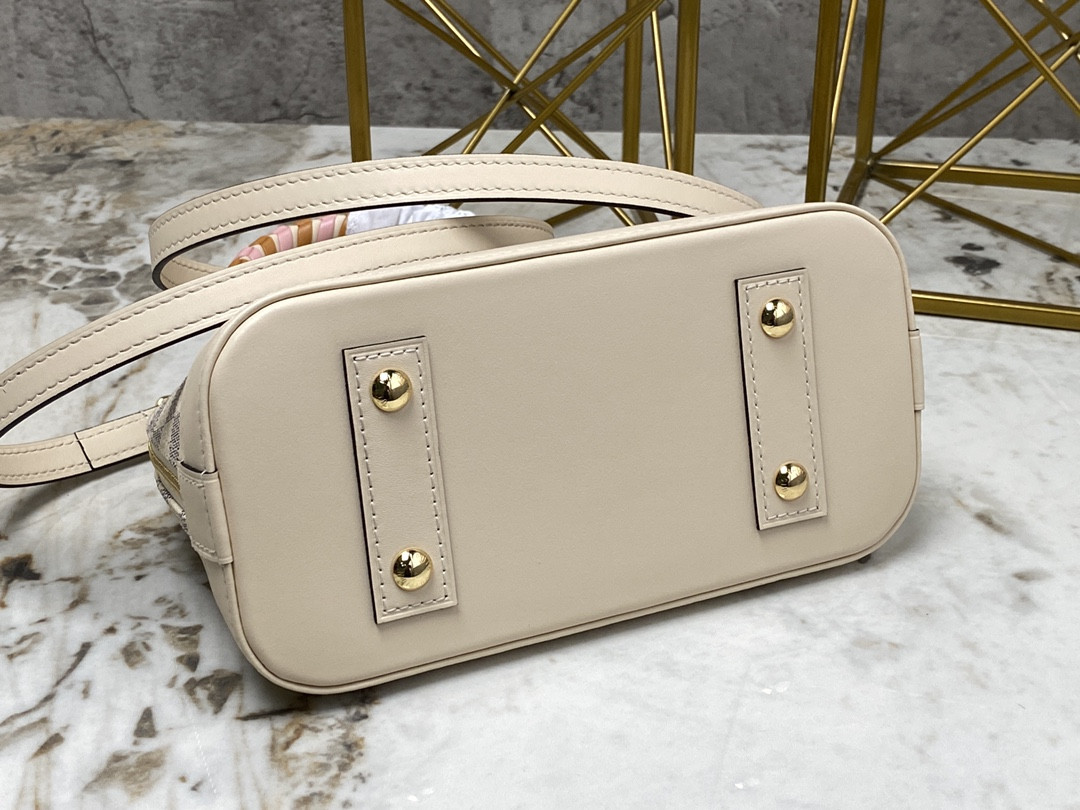 LV ALMA BAG N41221 White grid - 23.5x17.5x11.5cm