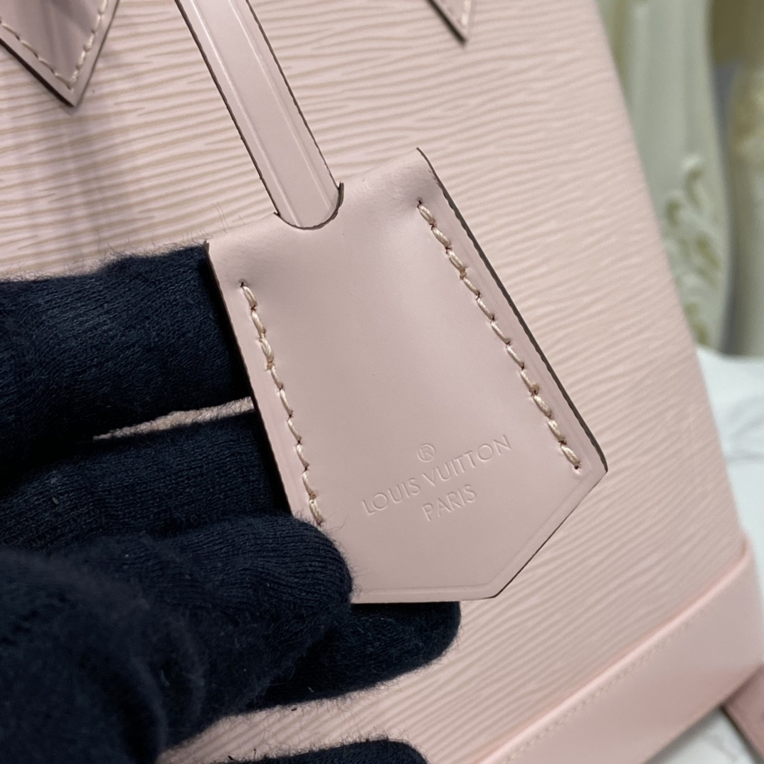 LV Alma BB stripe epi leather noir M40862 Rose Ballerine - 24x11.5x18cm