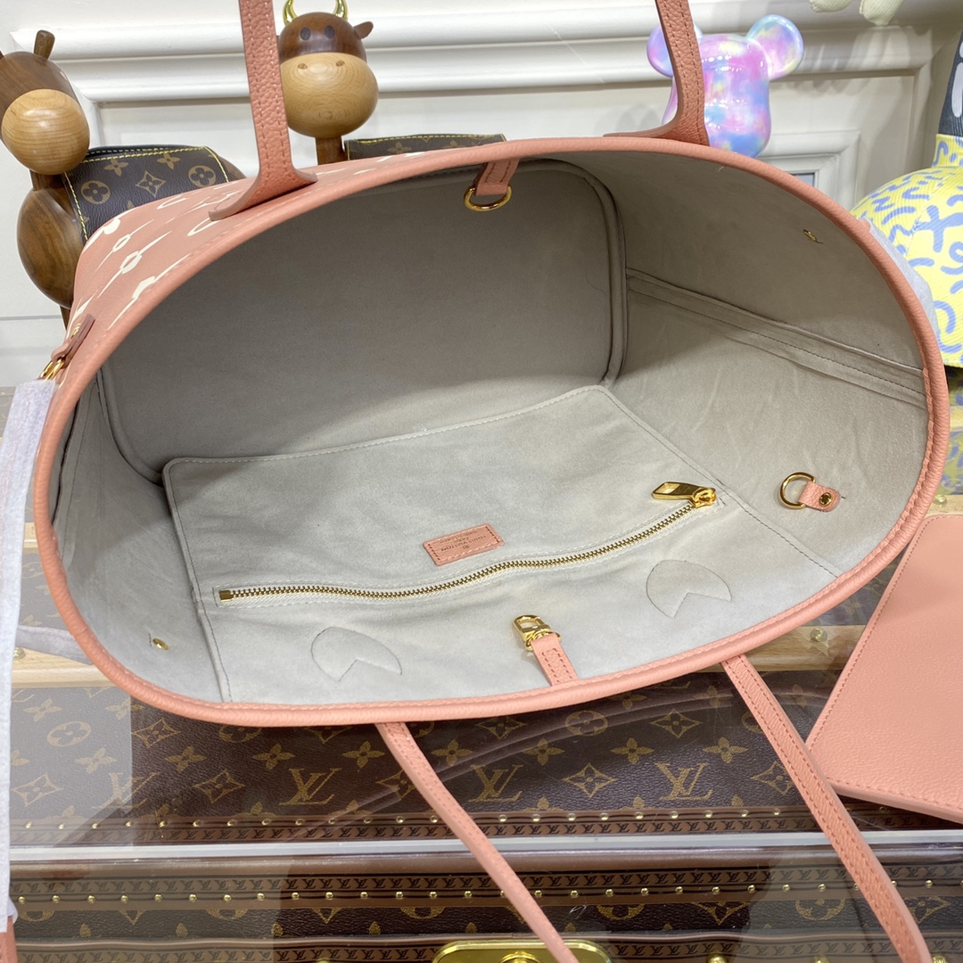 LV Neverfull MM Rose Trianon Leather M58907 - 31 x 28 x 14 cm