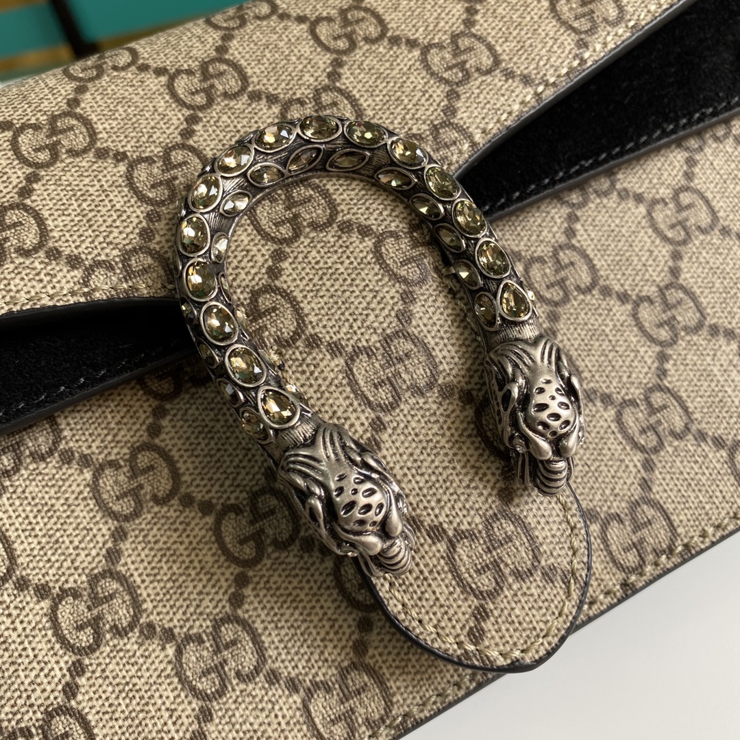 Gvc*1 dionysus small shoulder bag black suede 499623 - 25x13.5x7cm