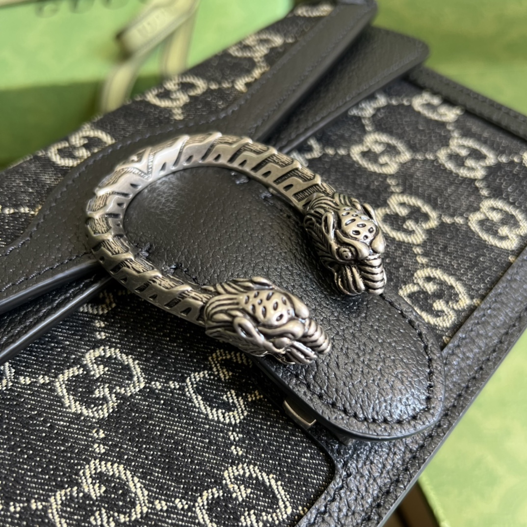 Gvc*1 dionysus small jacquard black and ivory denim 499623 - 25x13.5x7cm