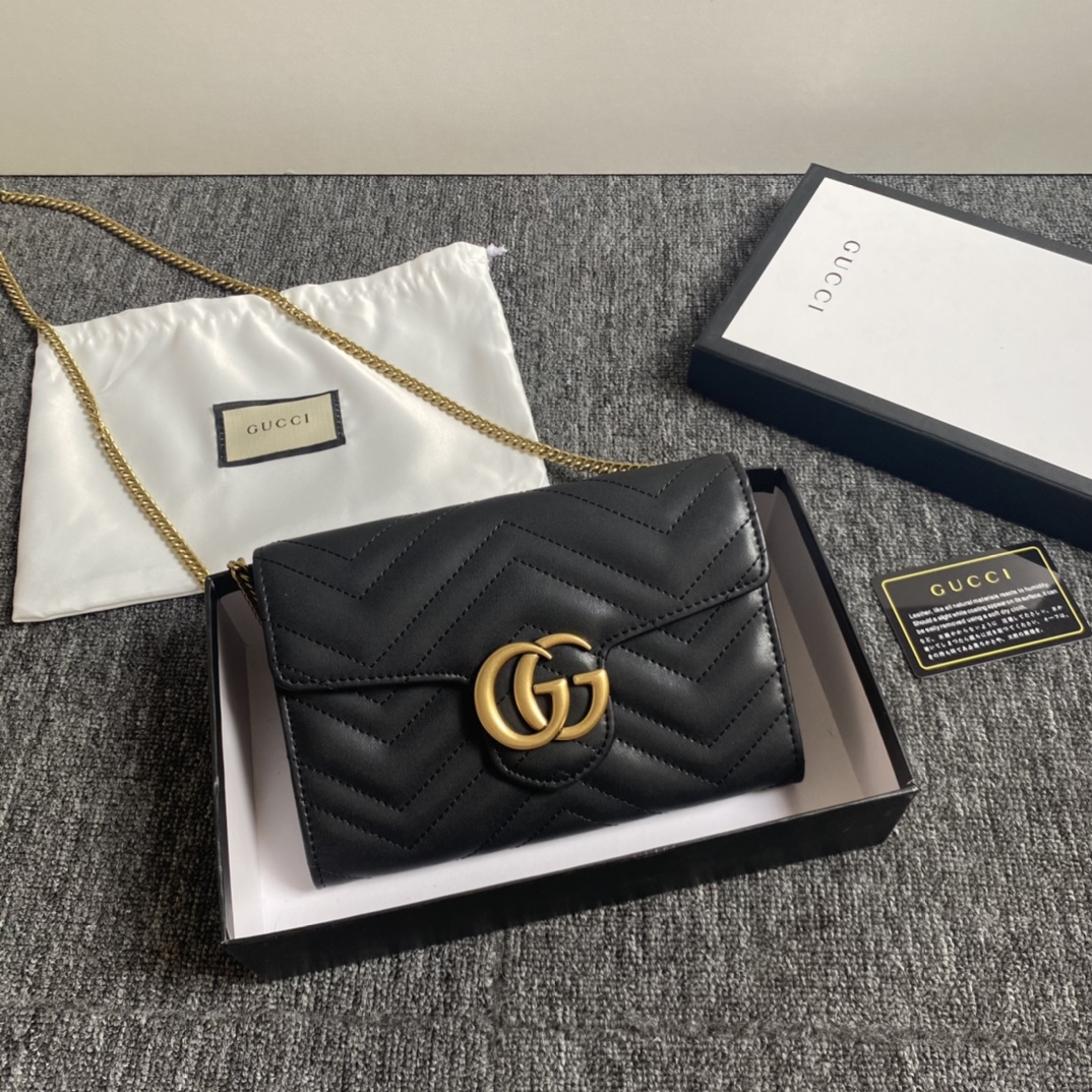 GG Marmont matelassé mini bag Black 474575 – 20cm x 13cm x 6cm