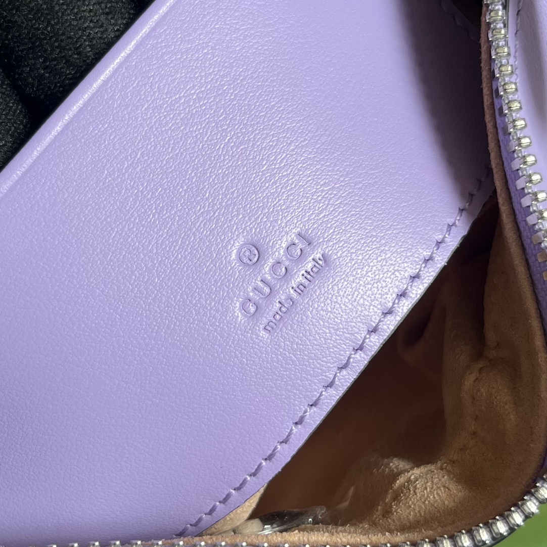 GG Marmont half-moon-shaped mini bag Purple 699514 – 21.5 x 11 x 5cm