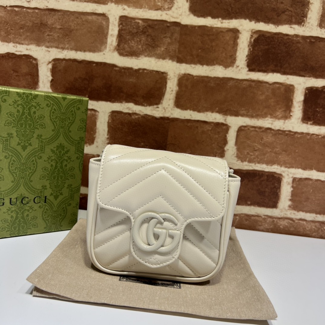 GG Marmont Mini belt bag White 739599 - 12x12.5x7cm