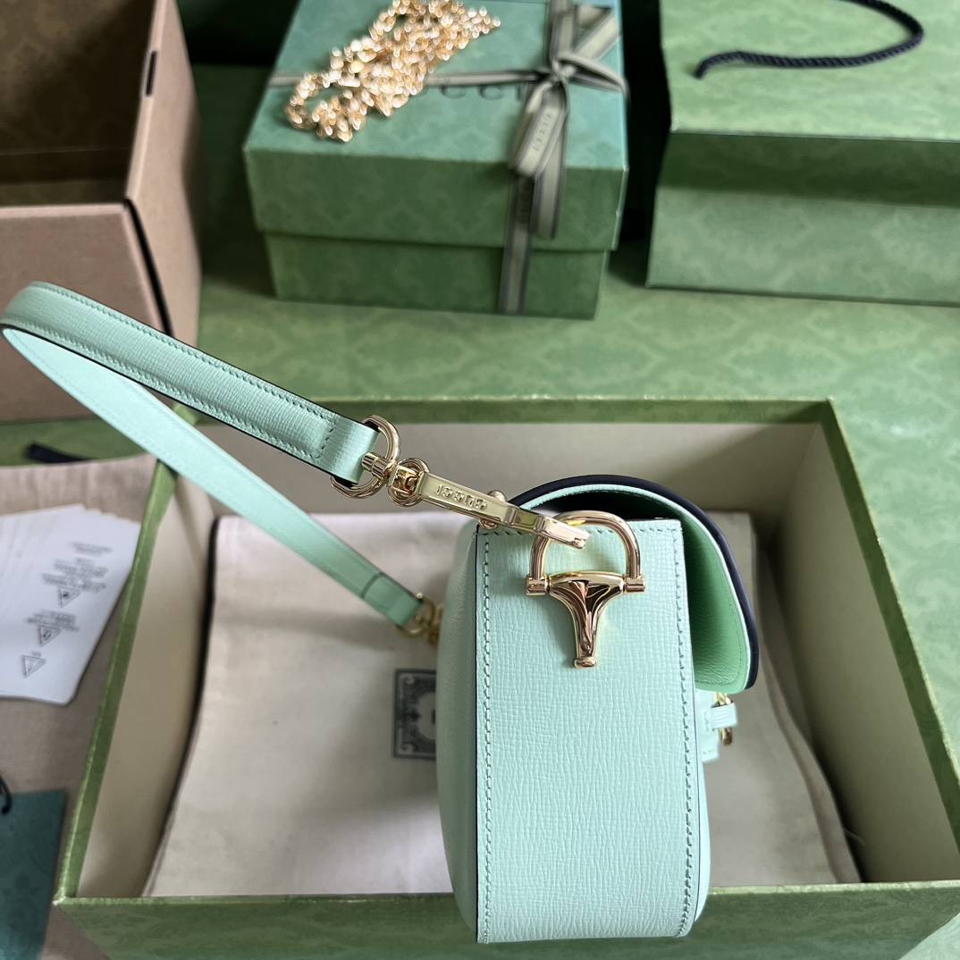 Gvc*1 horsebit 1955 small green leather ‎735178 - 24×13×6 cm