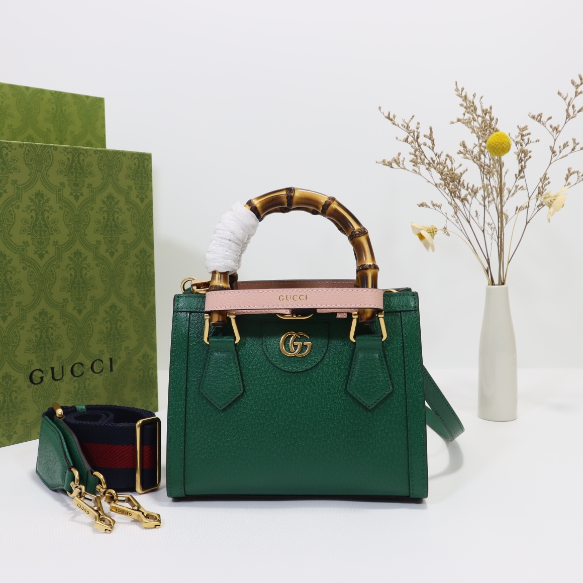Gvc*1 diana mini tote bag‎ green 702732  - 20 x 16 x 10cm