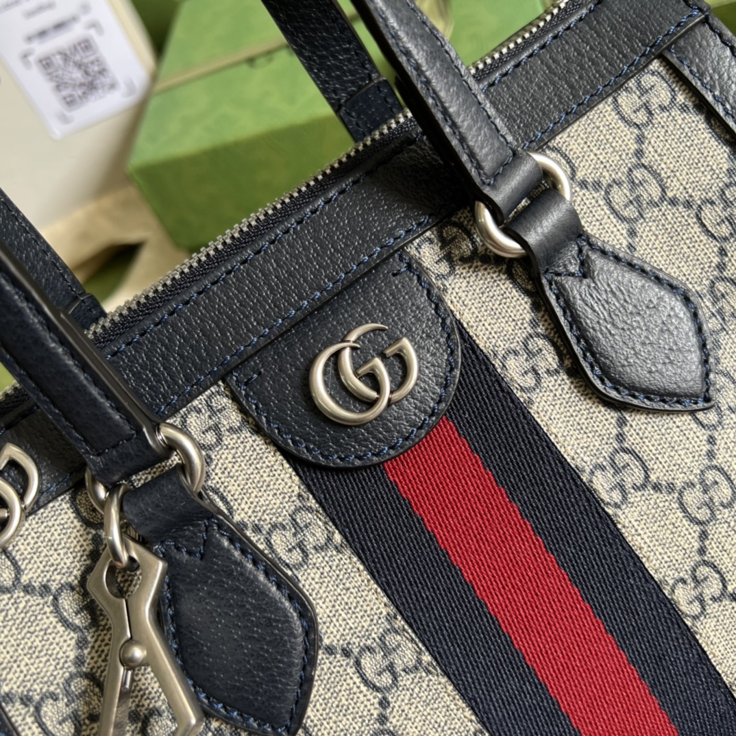 Gvc*1 ophidia small gg tote bag black leather 547551 - 25 x 22 x 12cm