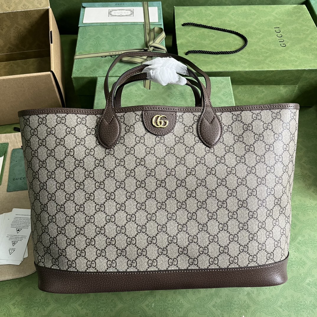 Gvc*1 ophidia medium tote bag brown leather  739730  - 38.5 x 28.5 x 15cm