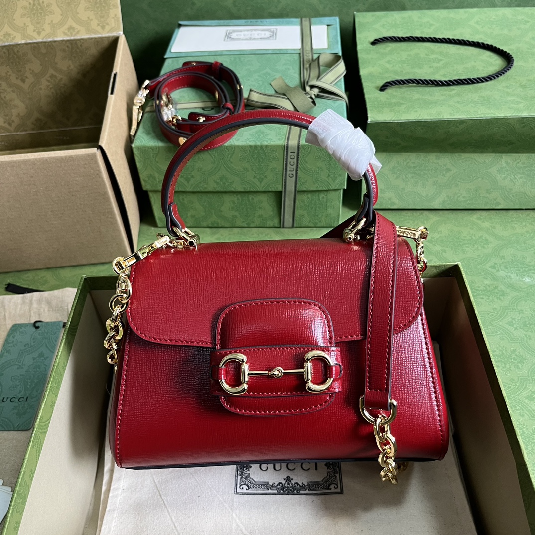 Gvc*1 horsebit 1955 small bag red 703848 - 22x16x10.5cm